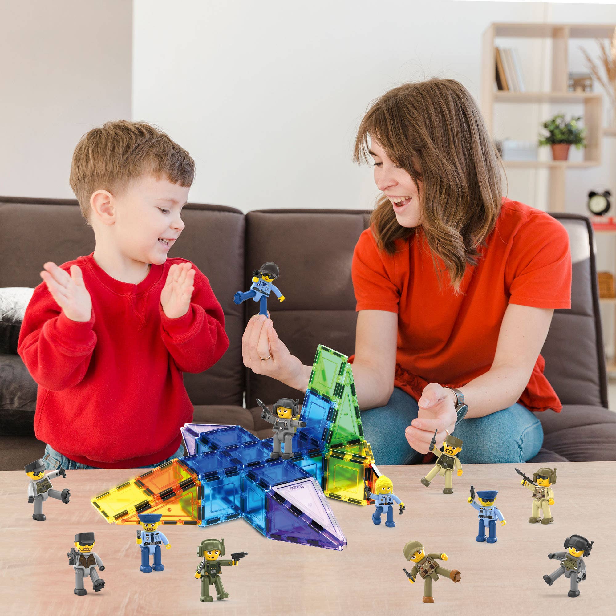 PicassoTiles 12pc Law Enforcement Magnetic Action Figures