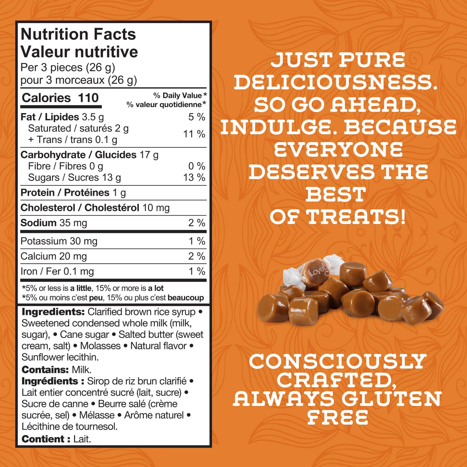 Original Caramels  Candy - Gluten Free, Non-GMO