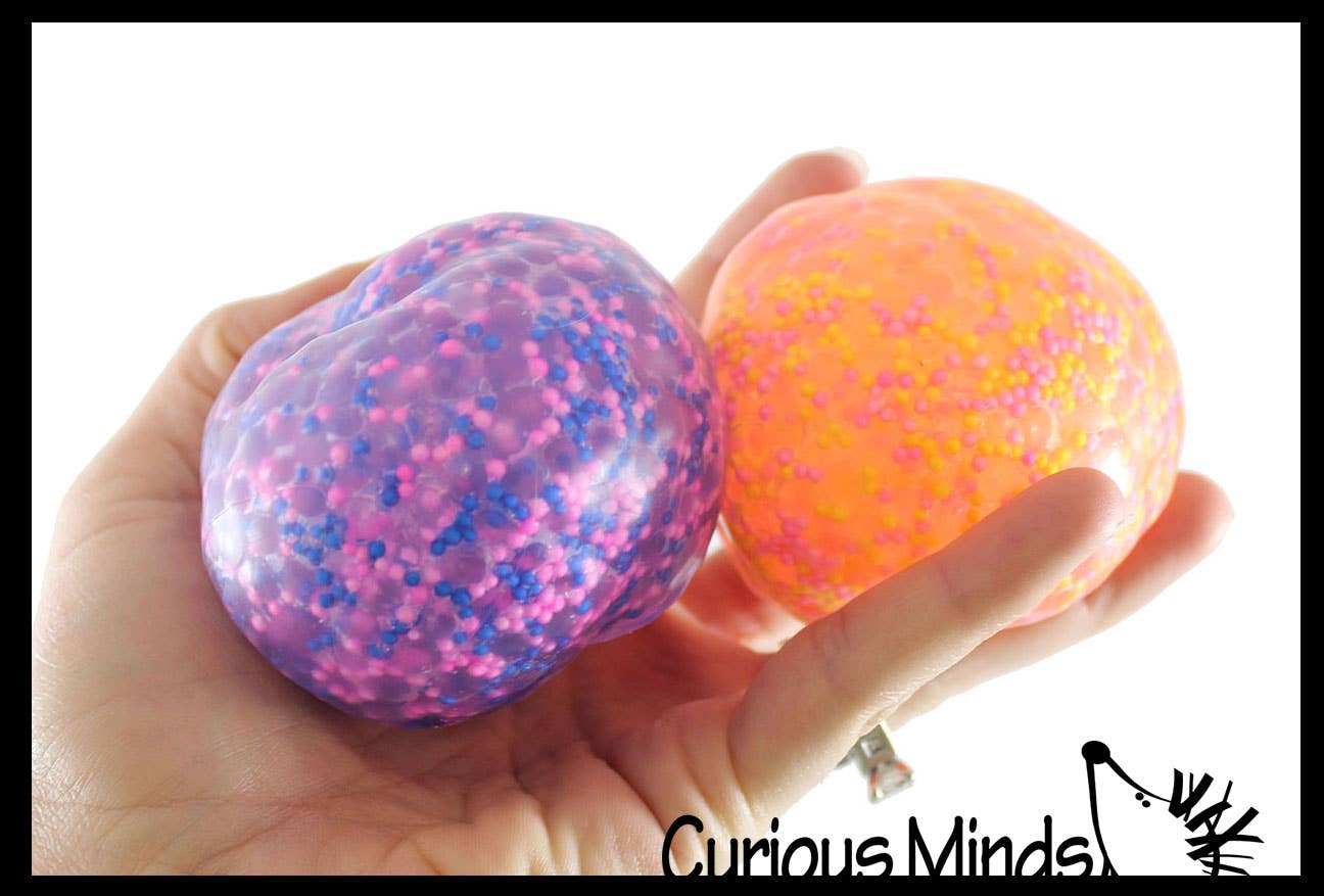 Jumbo Confetti Bead Mold-able Stress Ball -Squishy Gooey