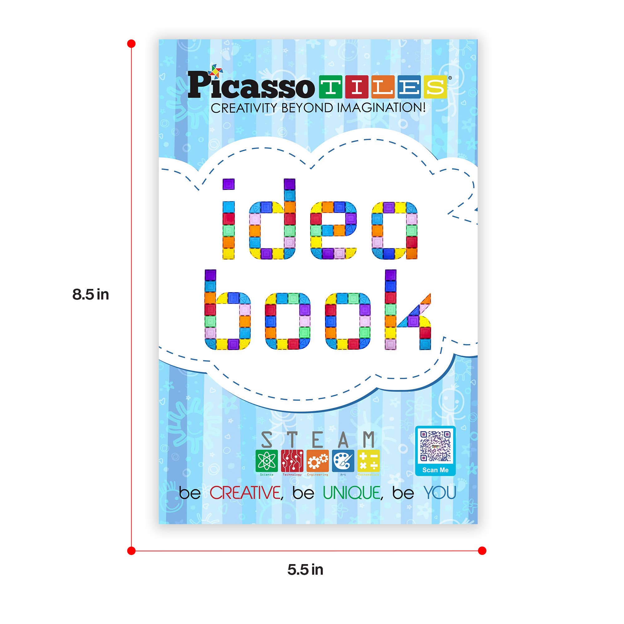PicassoTiles Idea Book for Toy Magnet Building Tile Set