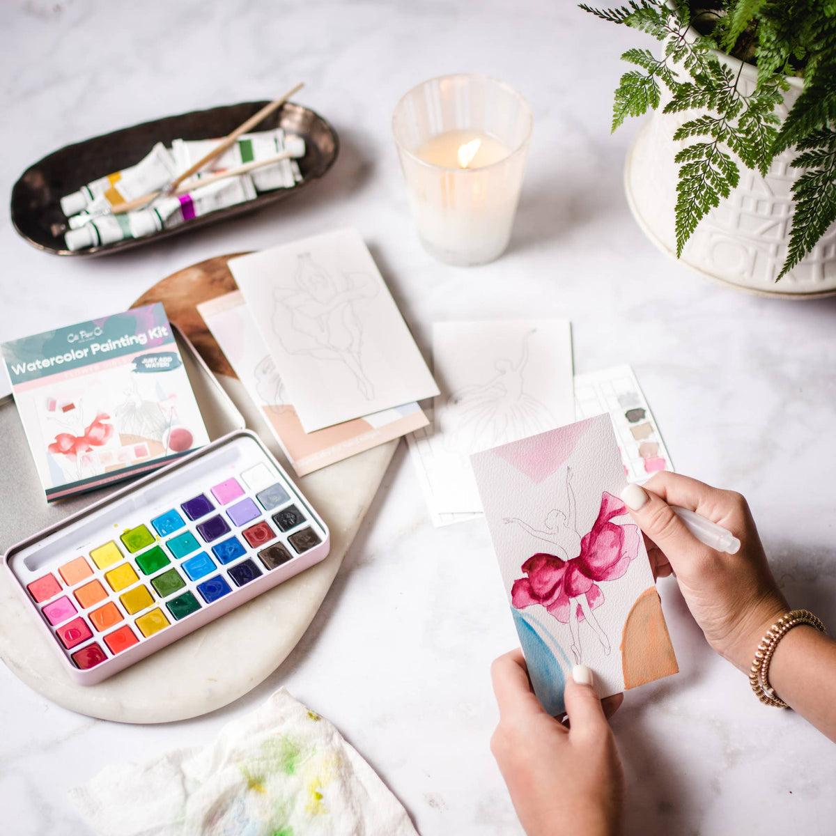 Flower Girls watercolor painting kit