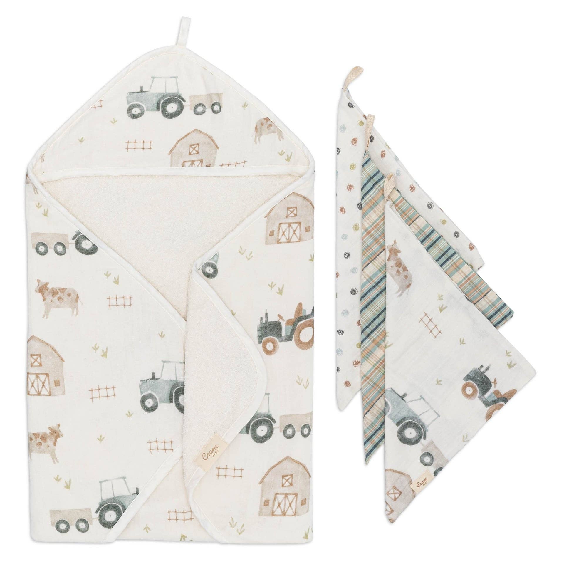 Charlie Farmhouse Tractor HT/Wash Cloth Set