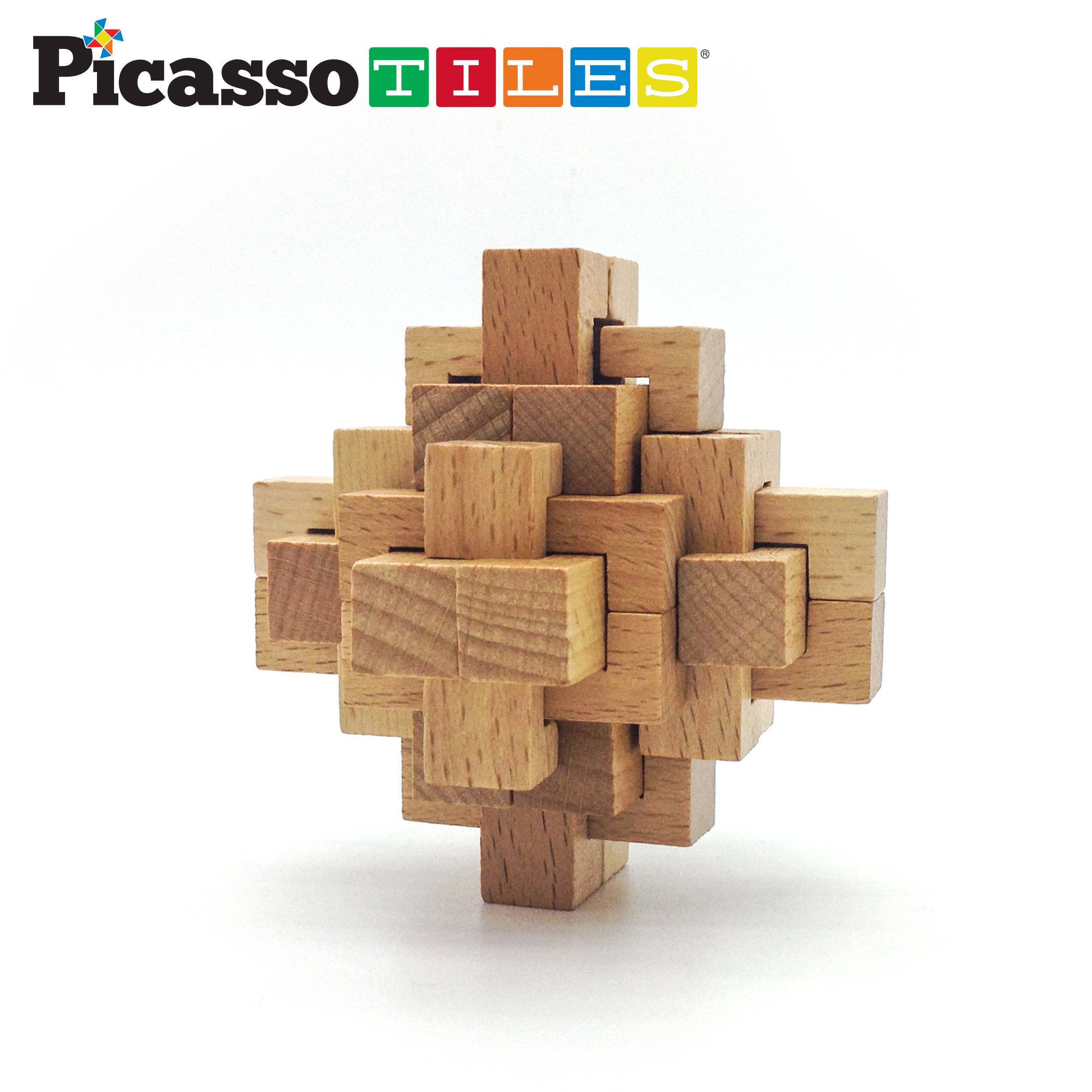 PicassoTiles 8PK Wooden Logic Puzzle