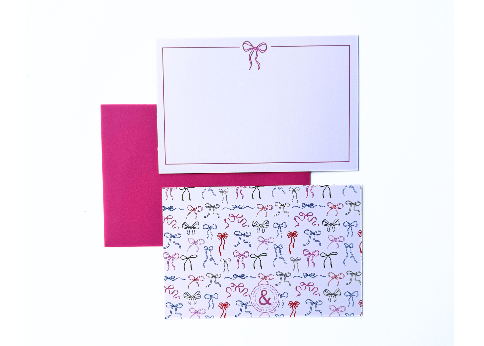 Pink Bow Notecard Set