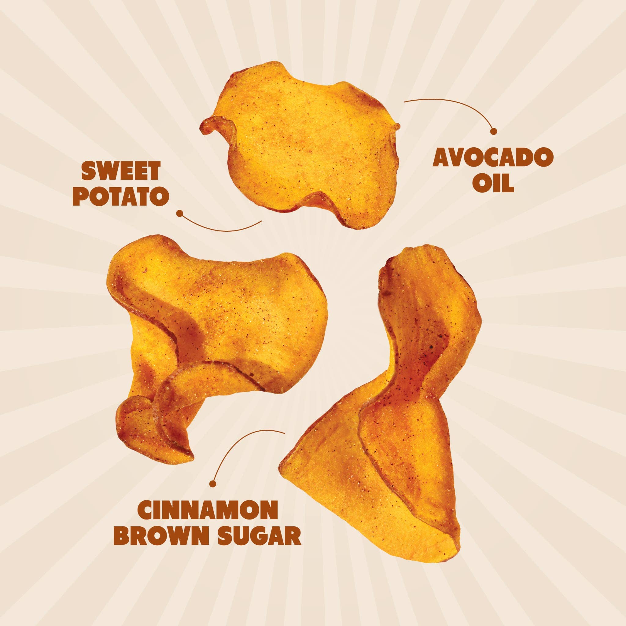 Cinnamon Brown Sugar Sweet Potato Chips in Avocado Oil 5oz (Pack of 8)
