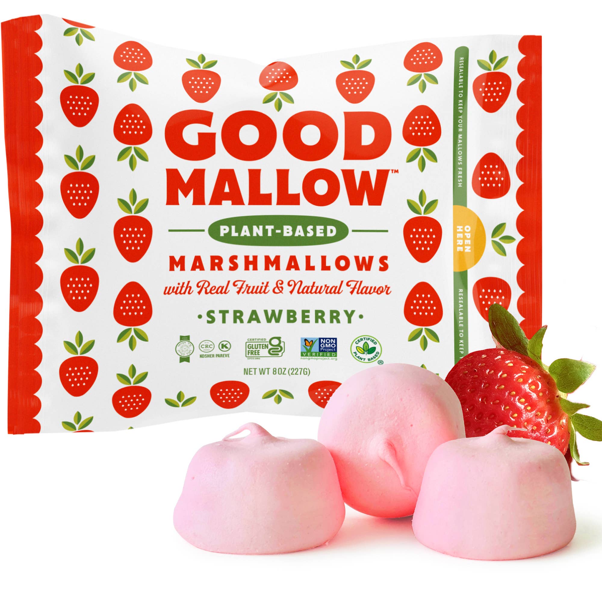 Vegan Strawberry Marshmallows Kosher Gluten Free Dairy Free