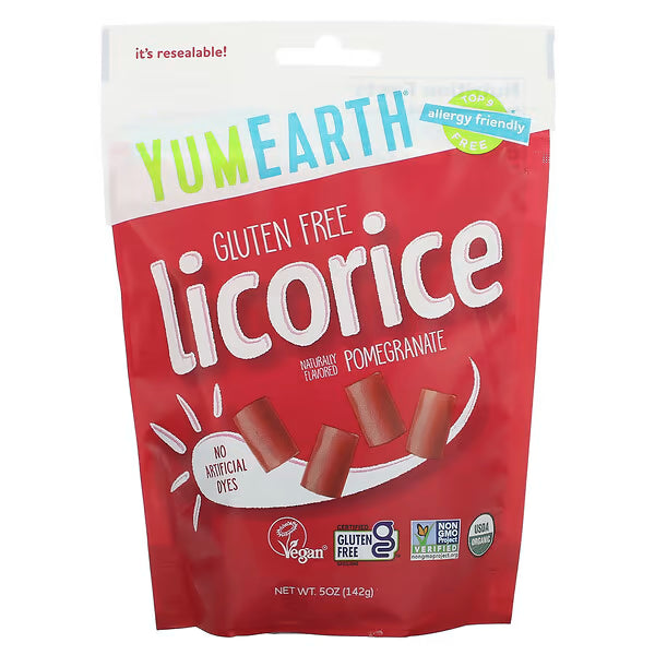 Yum Earth Organic gluten free pomegranate licorice - 5oz bag (