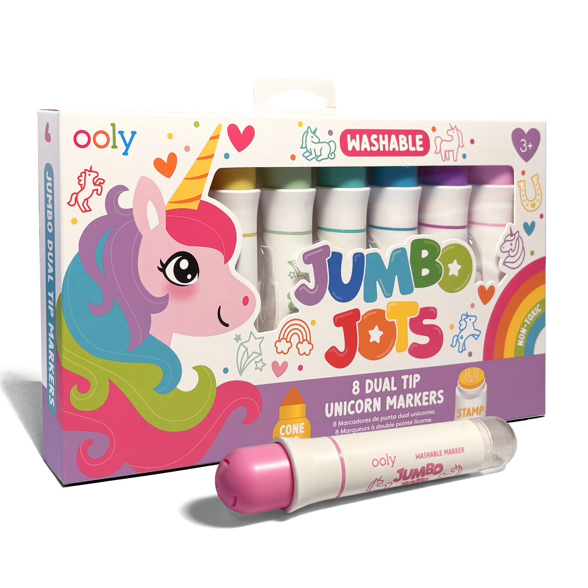 Jumbo Jots Dual Tip Unicorn Markers - Set of 8