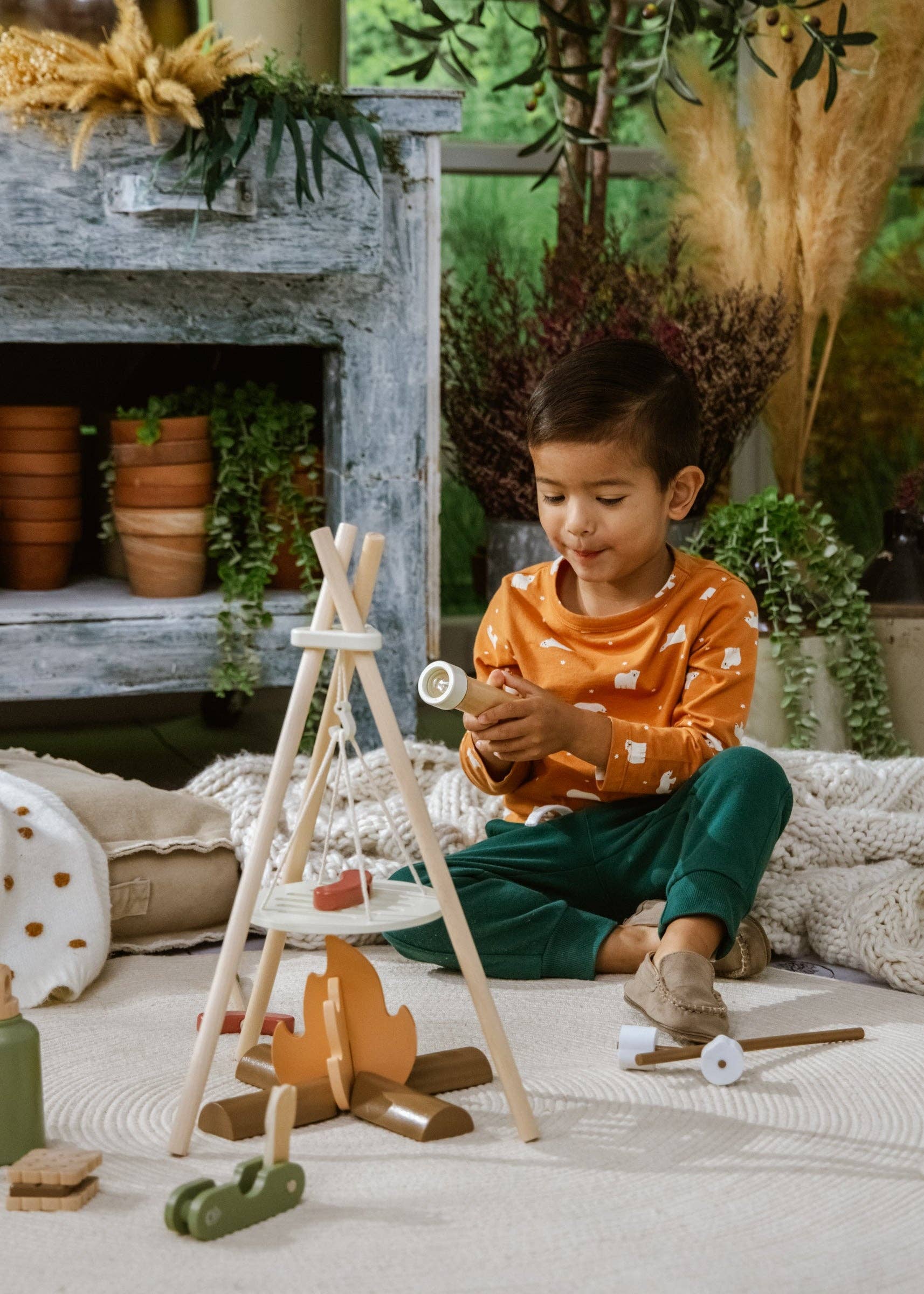 Wooden Camping Playset