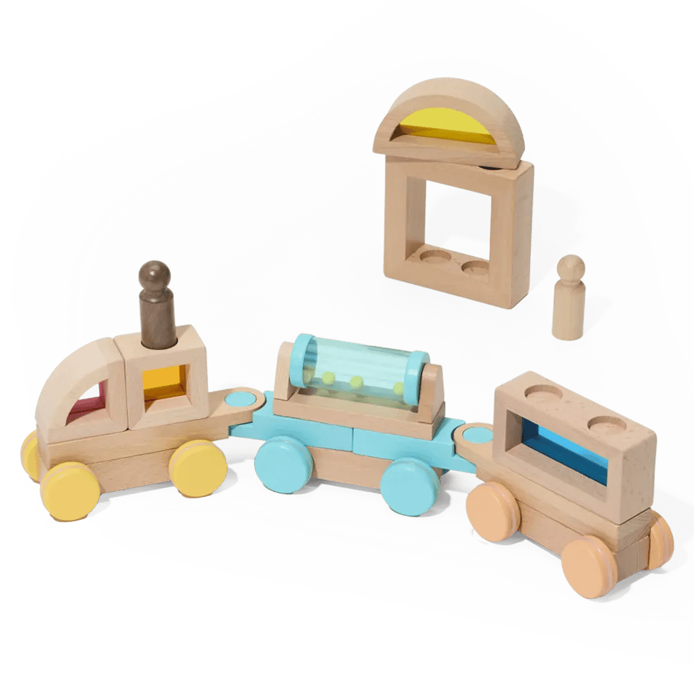 Rainbow Block Train Stem Toy