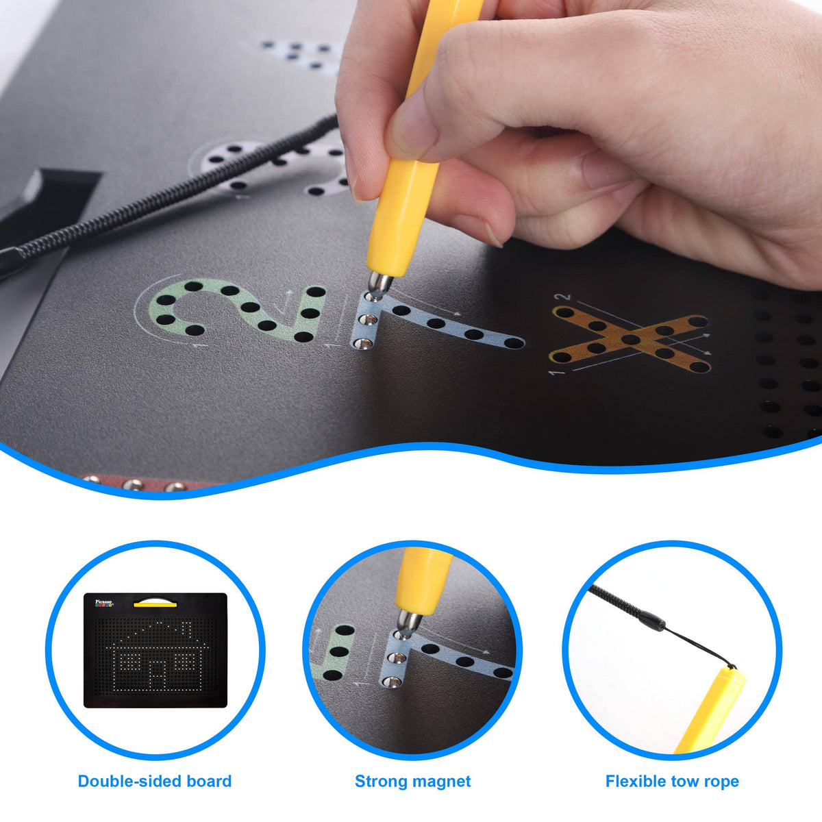 PicassoTiles 2PK Magnetic Educational Drawing Tablet Pad