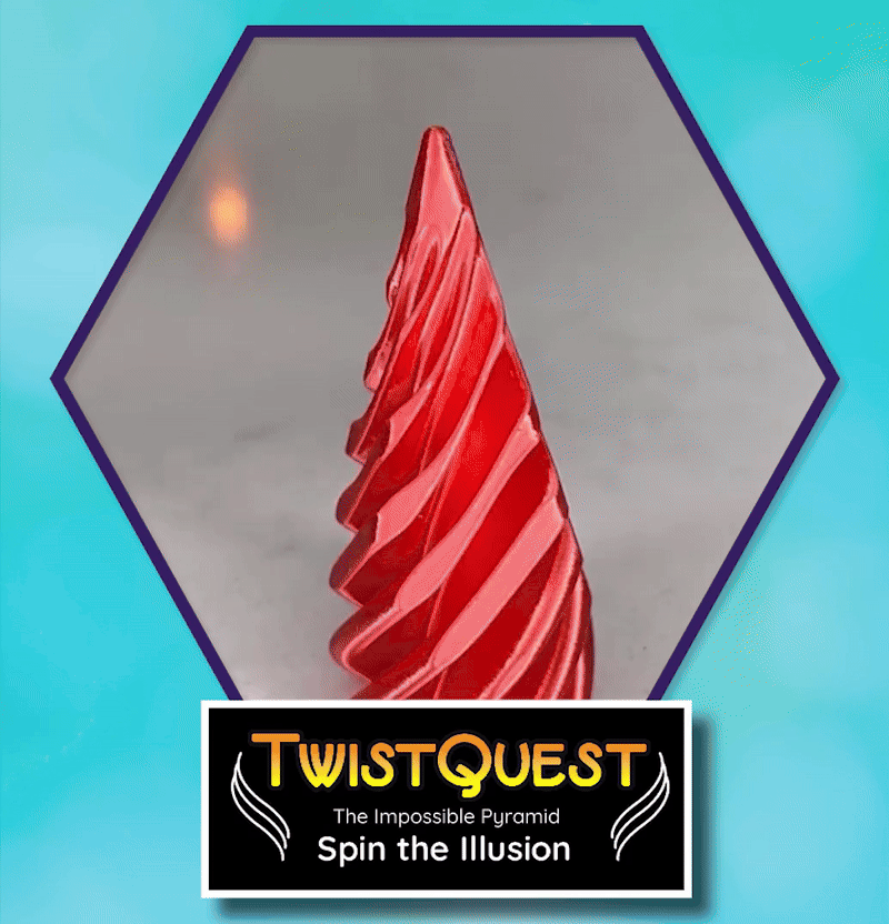 Twist Quest: 3D Printed Fidget Spiral Cone Toy (Black & Red)