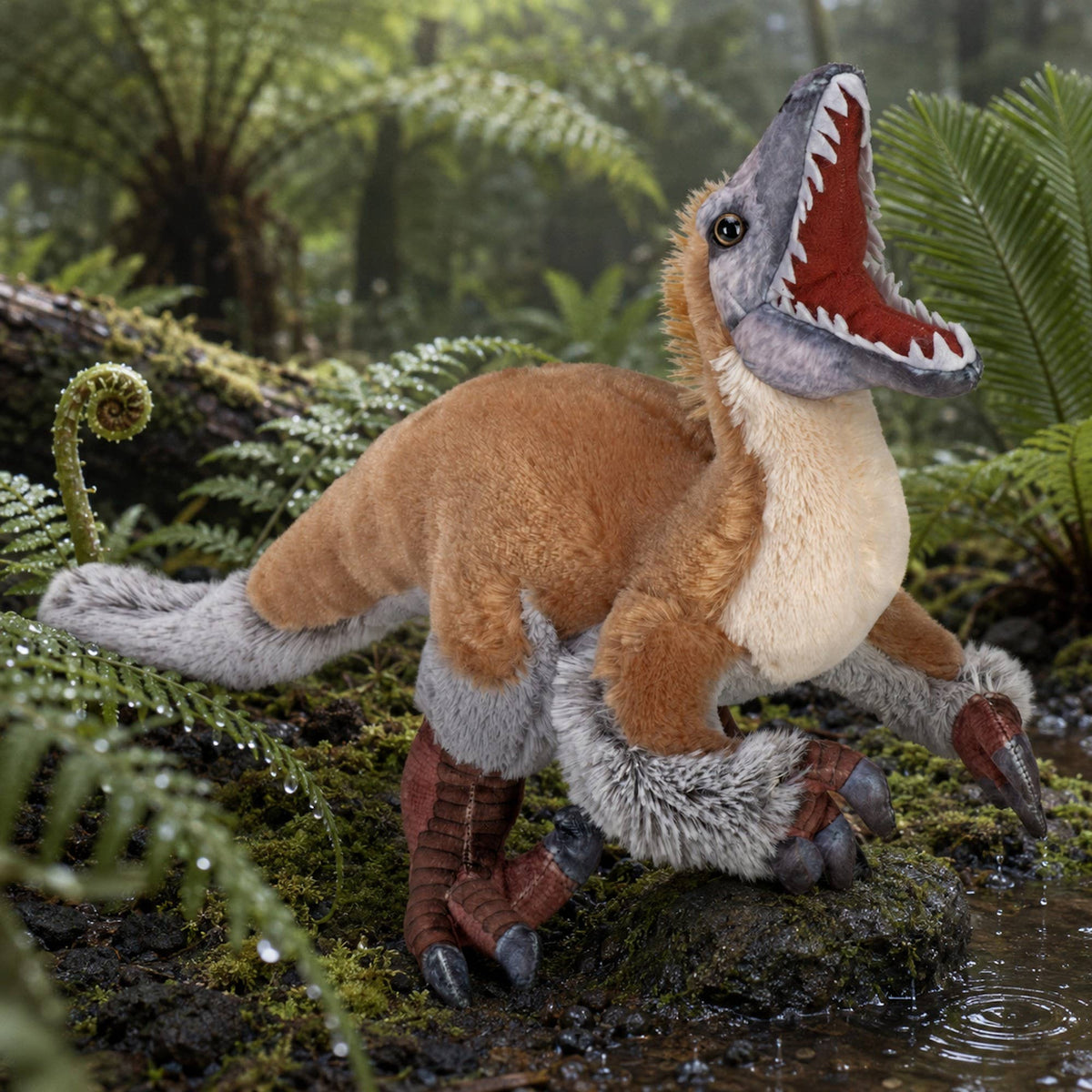 Artist-Dino Velociraptor Stuffed Animal 15"