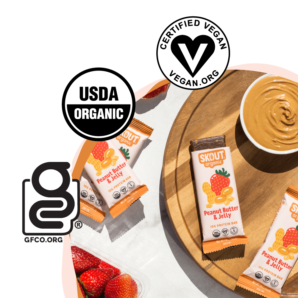 Skout Organic Peanut Butter & Jelly Protein Bar | Vegan