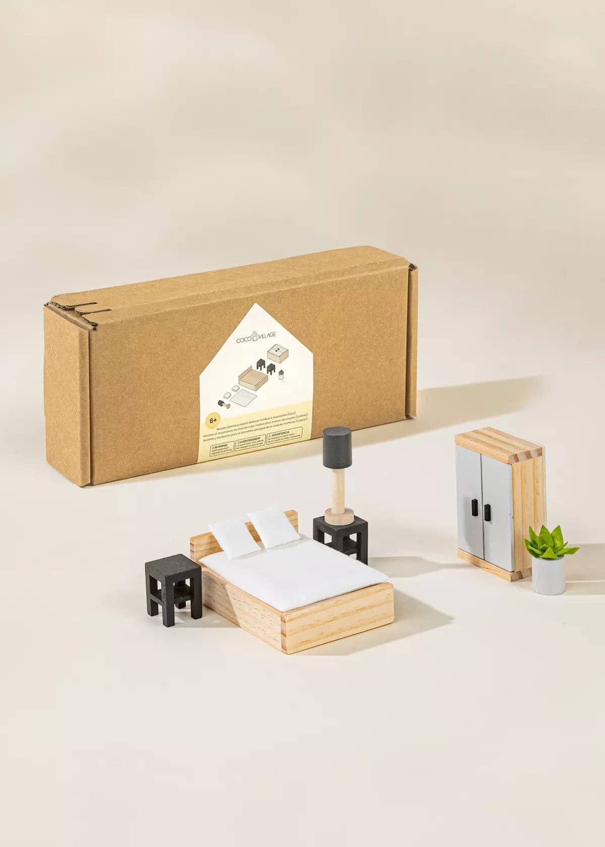 Wooden Doll House Master Bedroom Furniture (9 pcs)