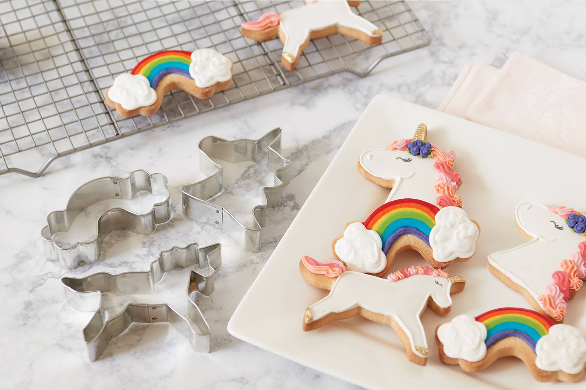Fox Run Stainless Steel Unicorn Cookie Cutter, Set 3, 4"