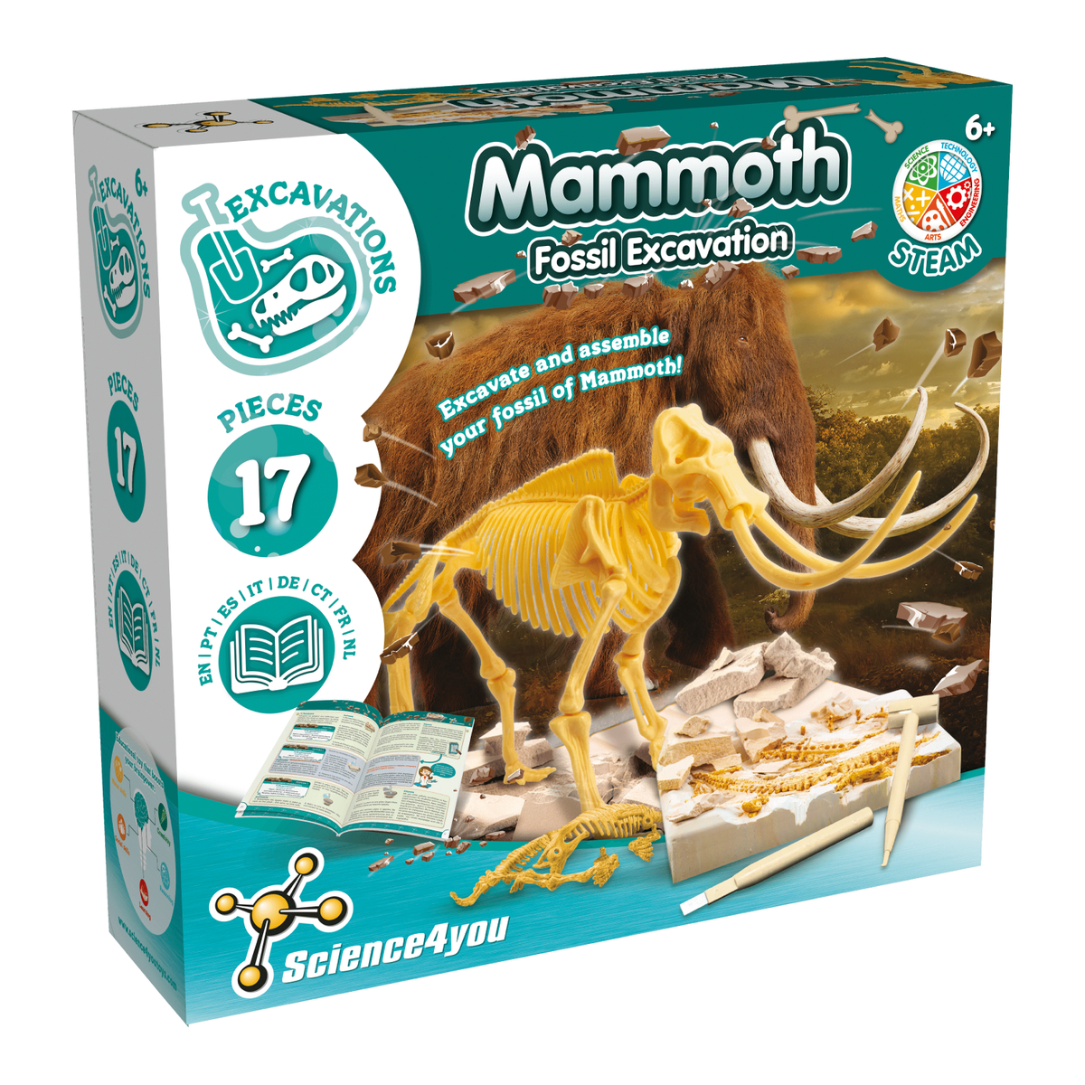 Mammoth Fossil Excavation - Toy for Kids (8 Languages)