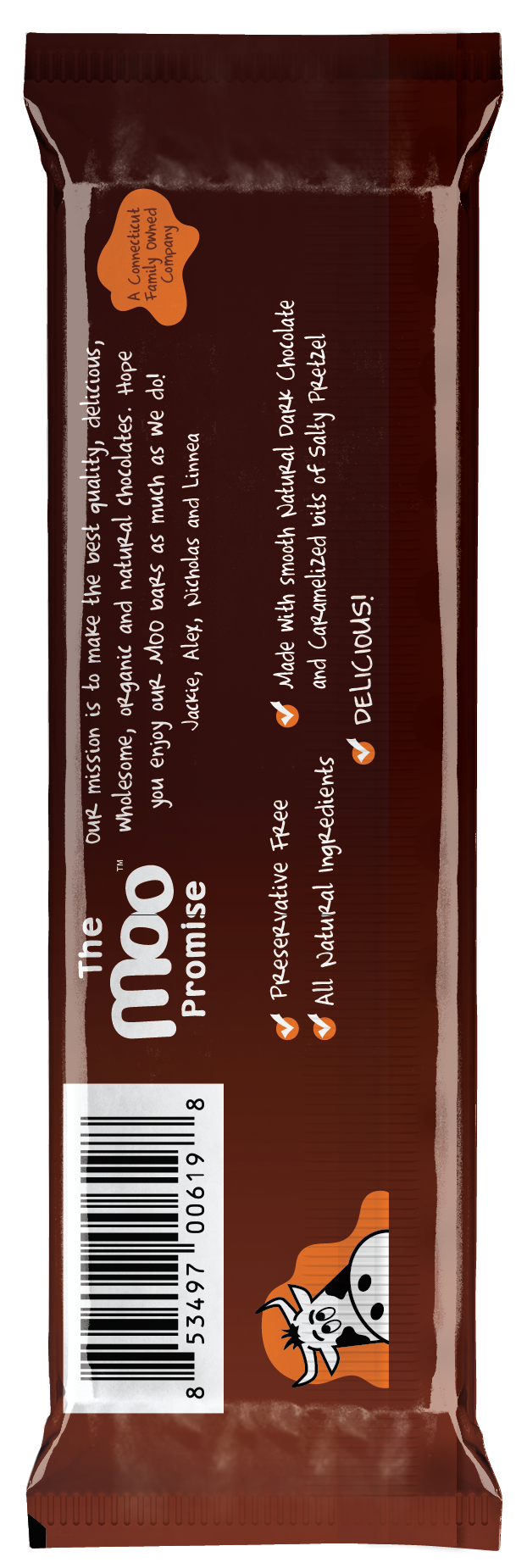 Organic Dark Chocolate Salted Caramel Large Bar,  1.4 oz