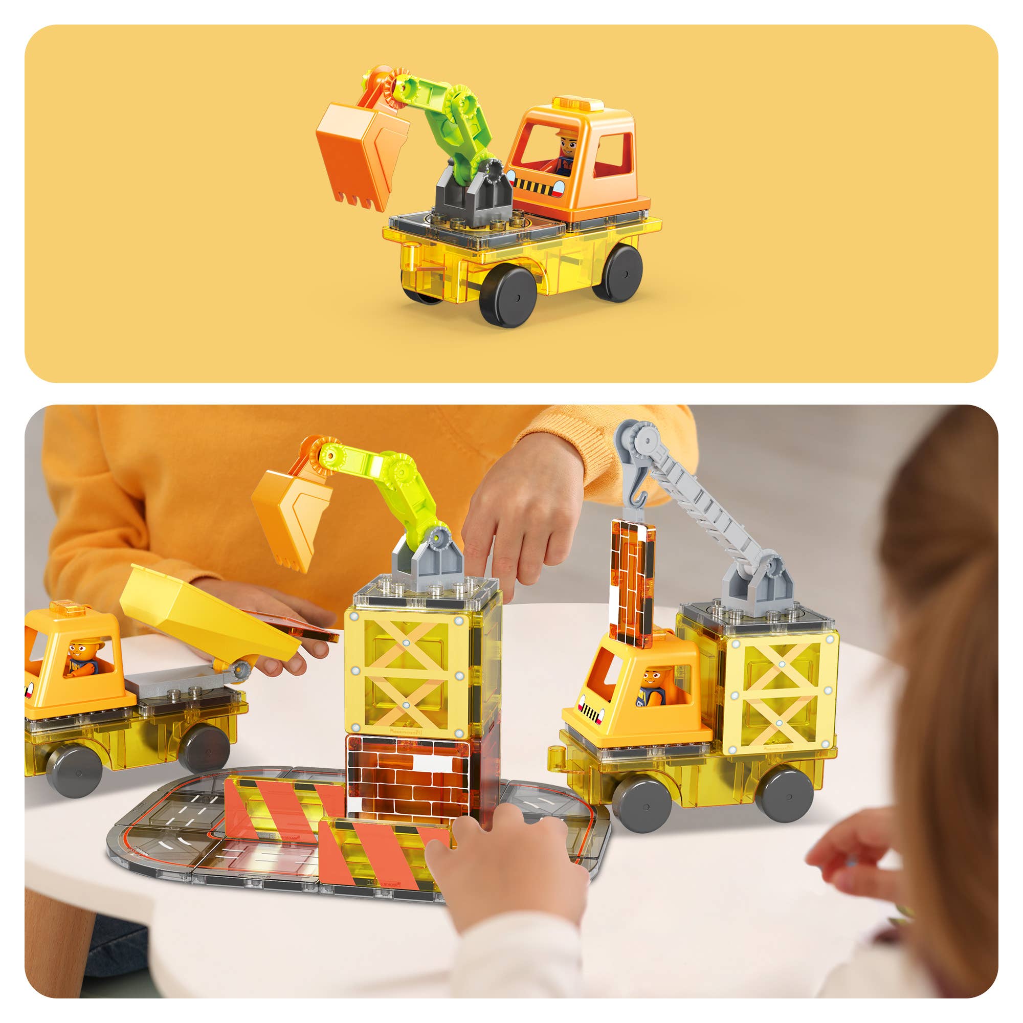 PicassoTiles 50pc Construction Magnetic Tile Building Set