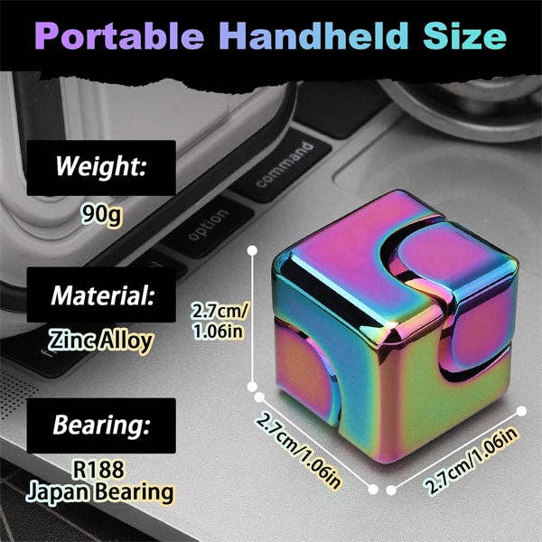 Trend Hub Orbit Cube Spinning Metal Fusion Fidget Toy (Color Ships Assorted)