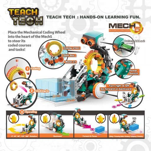 Teach Tech Mech 5, Mechanical Coding Robot Kit