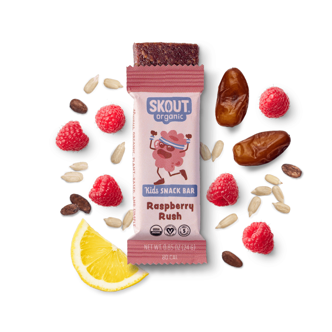 Skout Organic Raspberry Rush Kids Snack Bar | Nut-Free