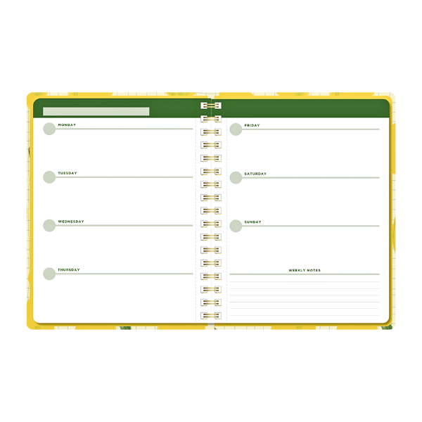 Lemon Grid Hardcover Undated Planner