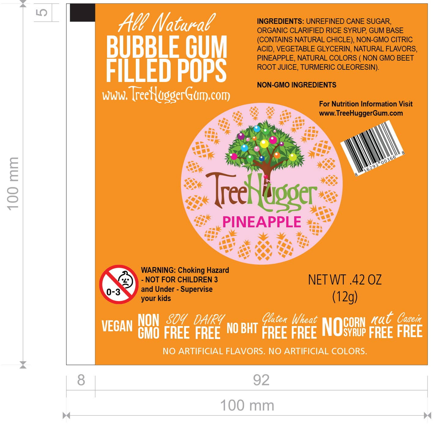TREE HUGGER BUBBLE GUM FILLED POPS