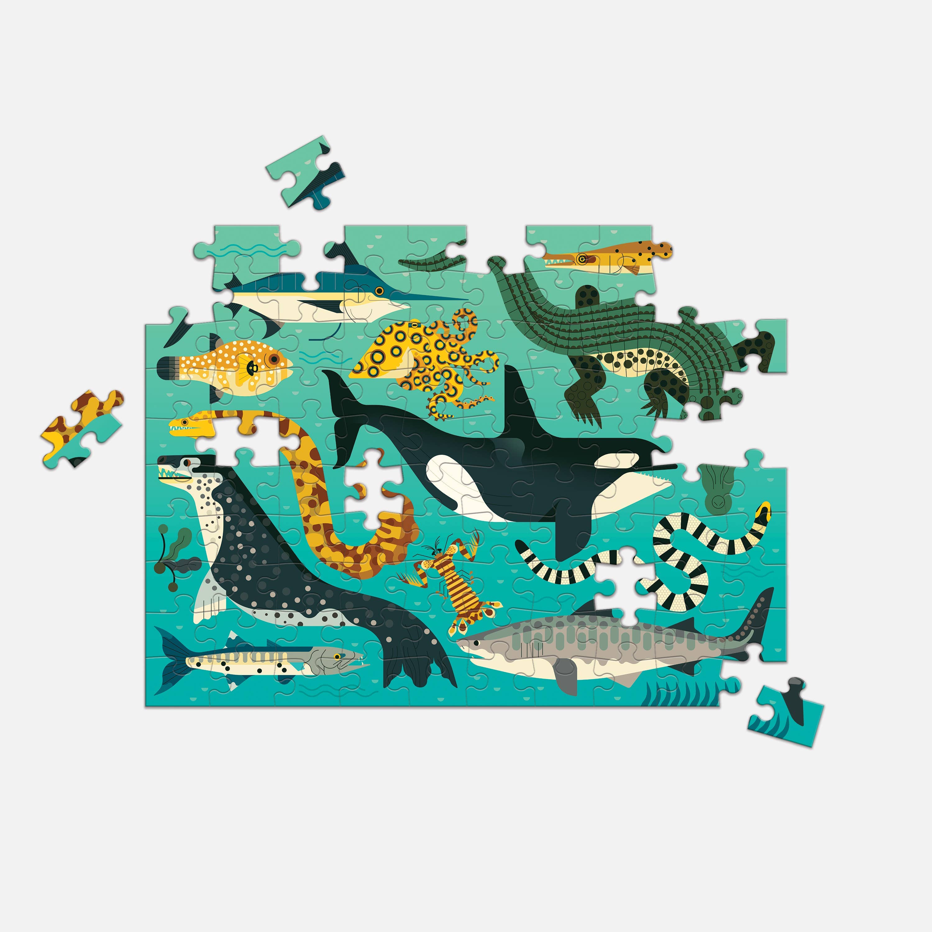 Land & Sea Predators 100 Piece Double-Sided Puzzle