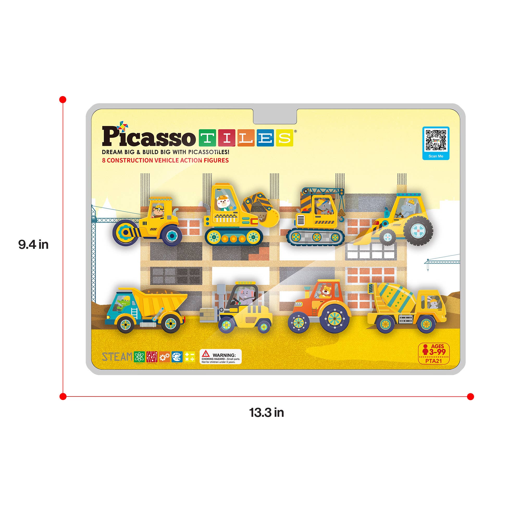 PicassoTiles 8pc Construction Magnetic Action Figures