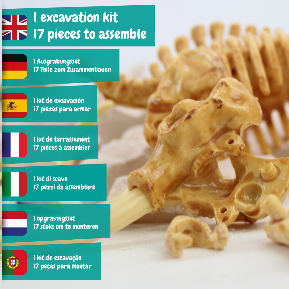 Mammoth Fossil Excavation - Toy for Kids (8 Languages)