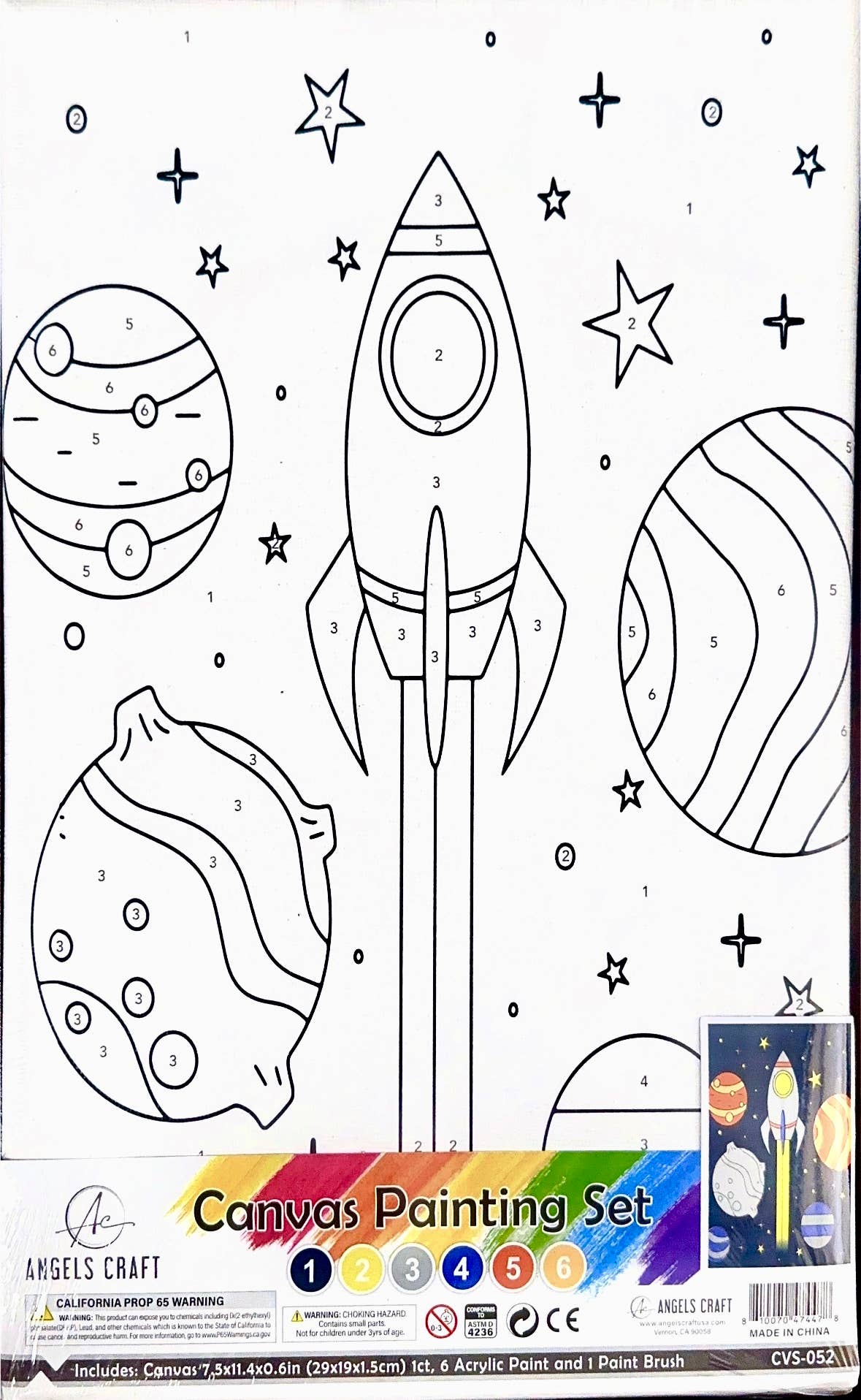 Canvas Paint Set, Planets , 7.5 x 11.4 x 0.6in