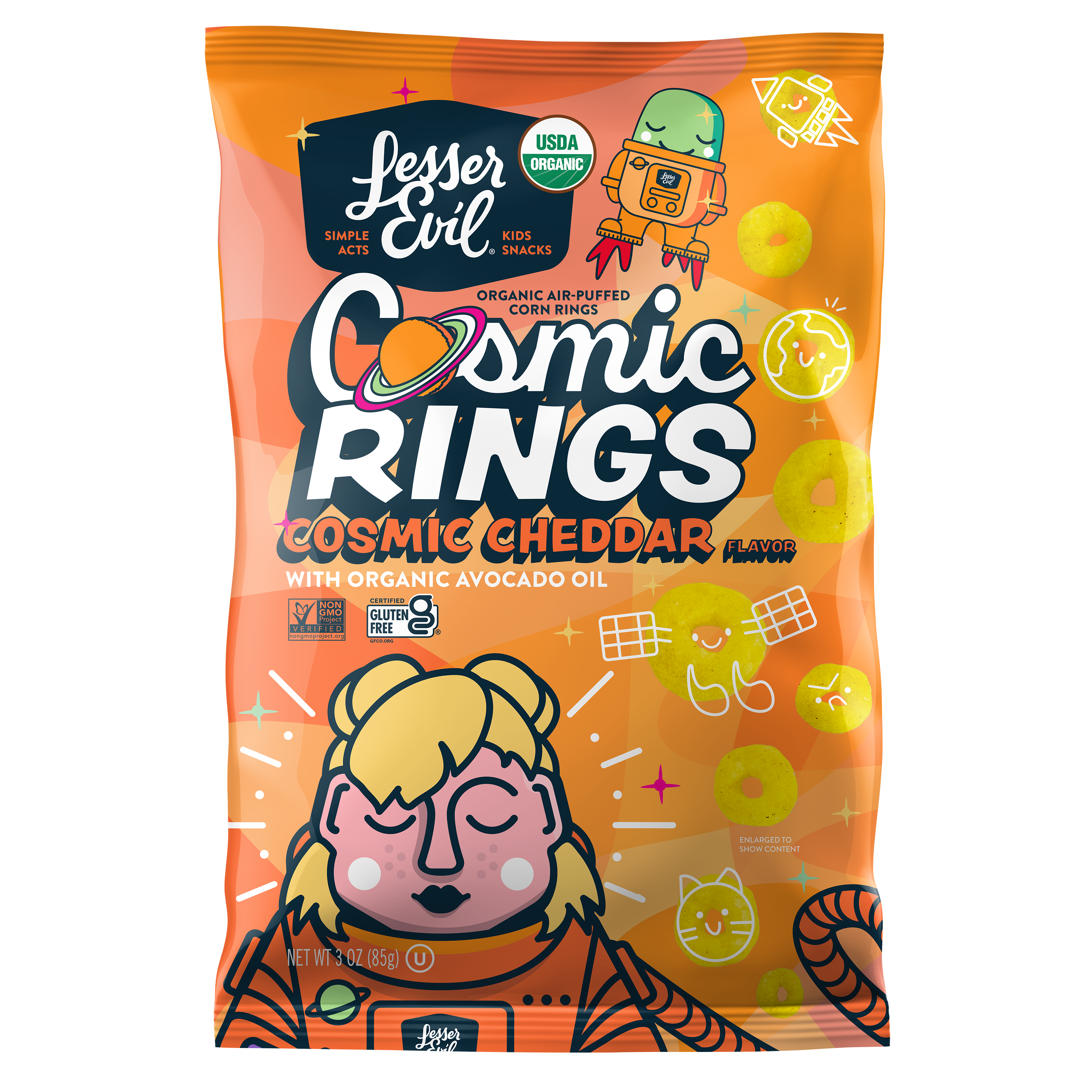 Cosmic Rings, Cosmic Cheddar, 3 oz