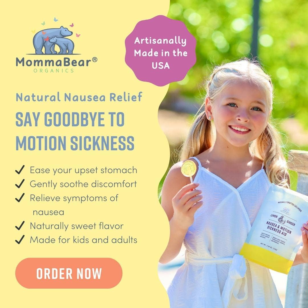 Nausea & Motion Sickness Aid Lollipop; Lemon, Ginger, Honey