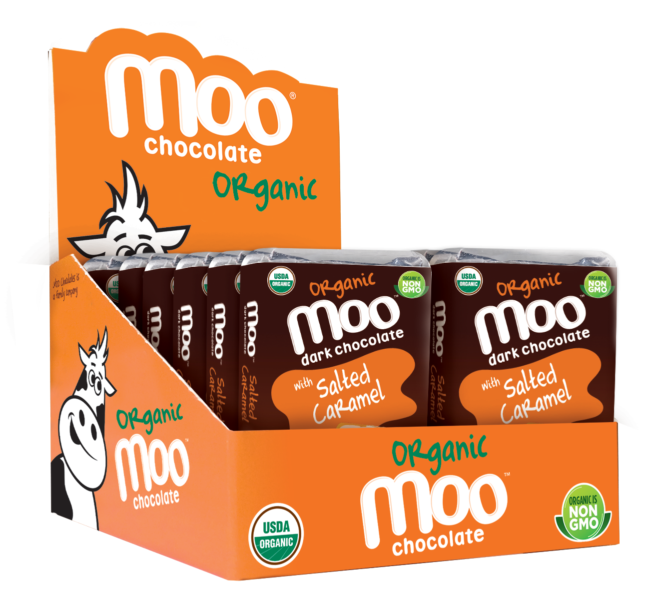 Organic Dark Chocolate Salted Caramel Mini Bars, 0.7 oz