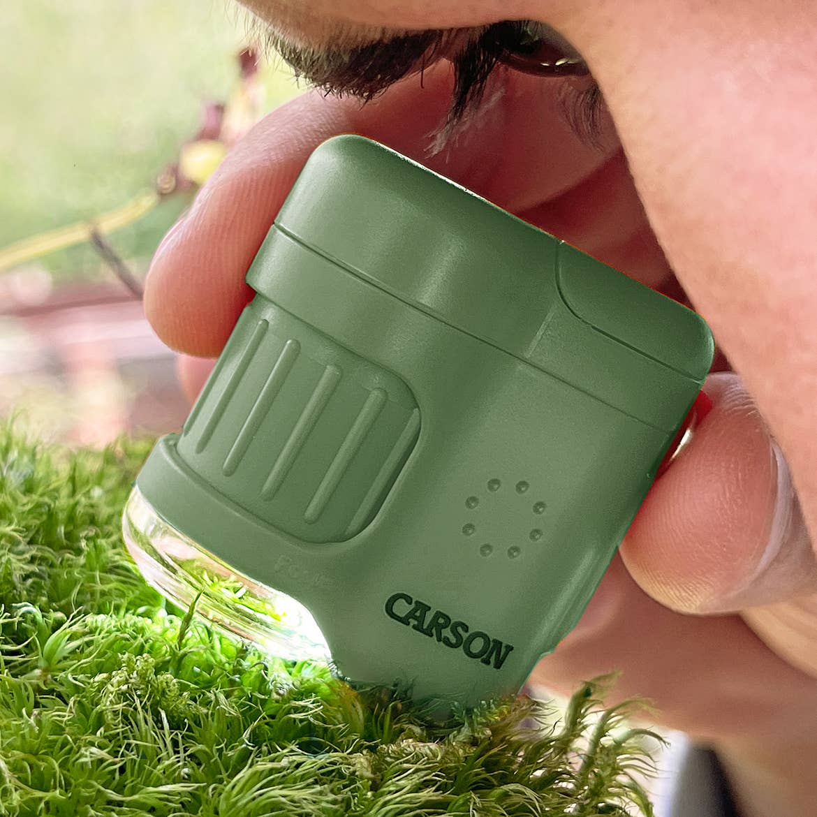 20x Lighted Pocket Microscope Keychain (Green) for Children