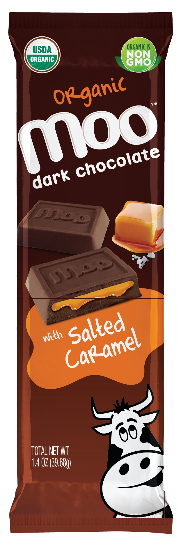 Organic Dark Chocolate Salted Caramel Large Bar,  1.4 oz