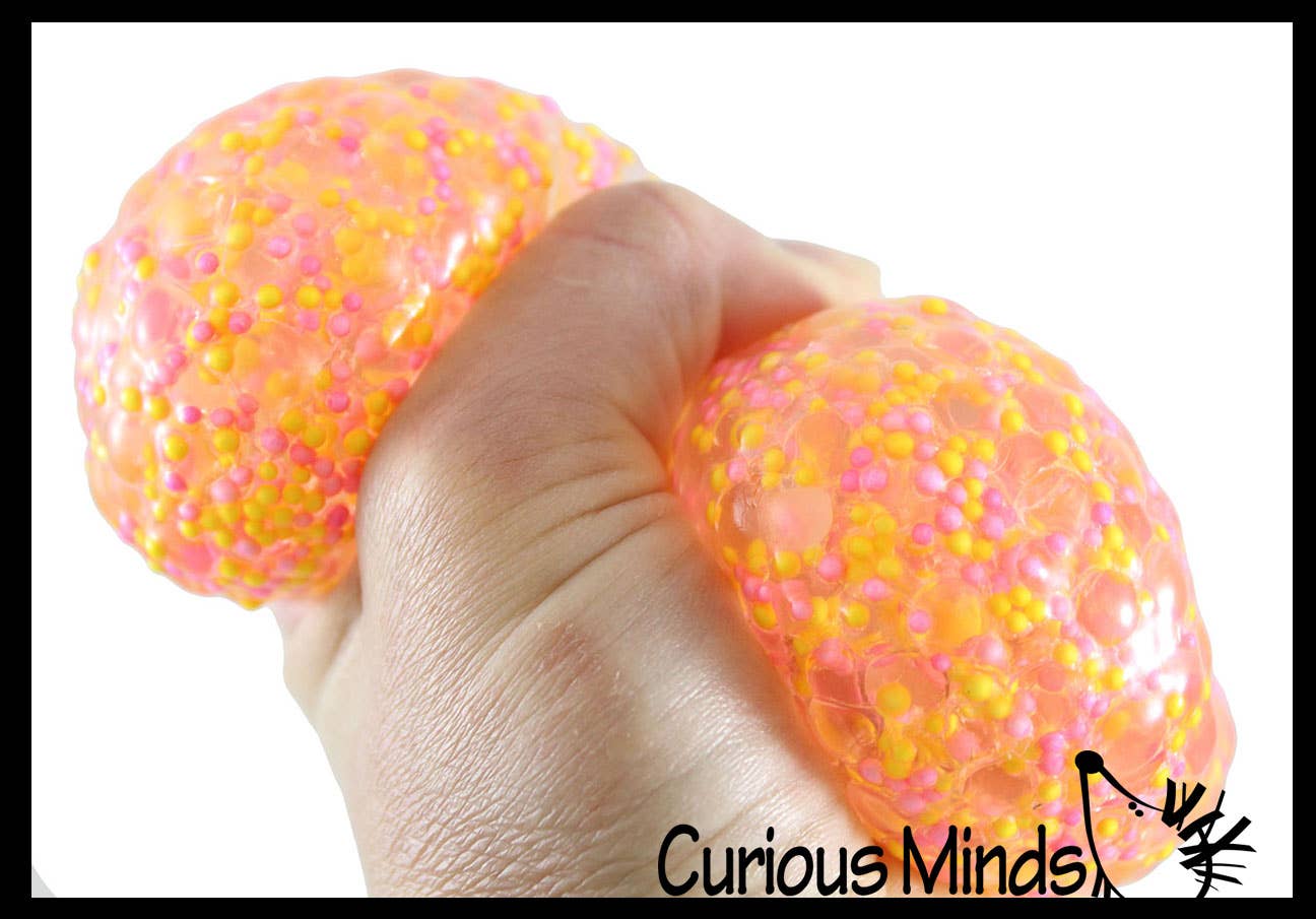 Jumbo Confetti Bead Mold-able Stress Ball -Squishy Gooey
