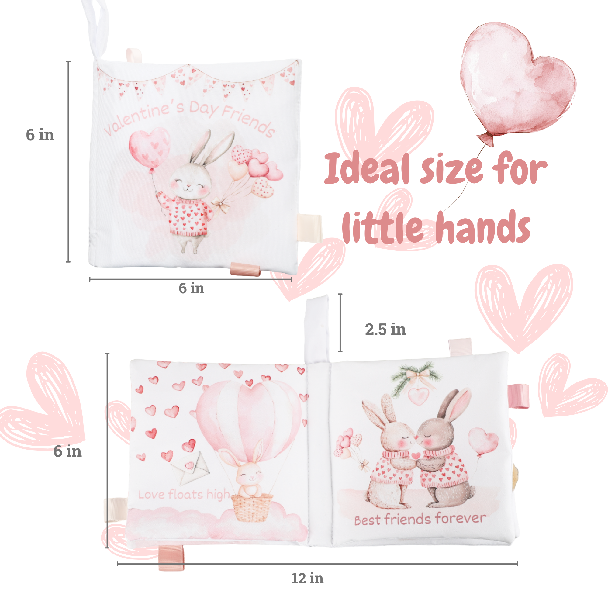 Valentines – 10-Page Crinkle Cloth Book for Babies Taggies