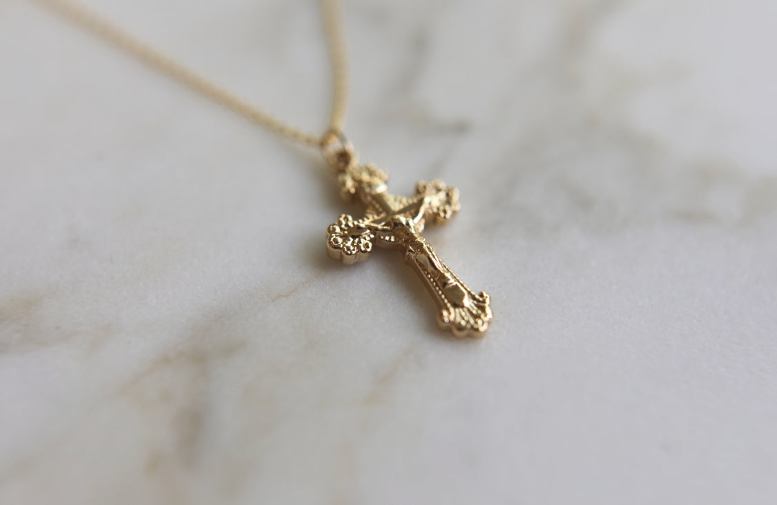 14k Gold Crucifix Necklace