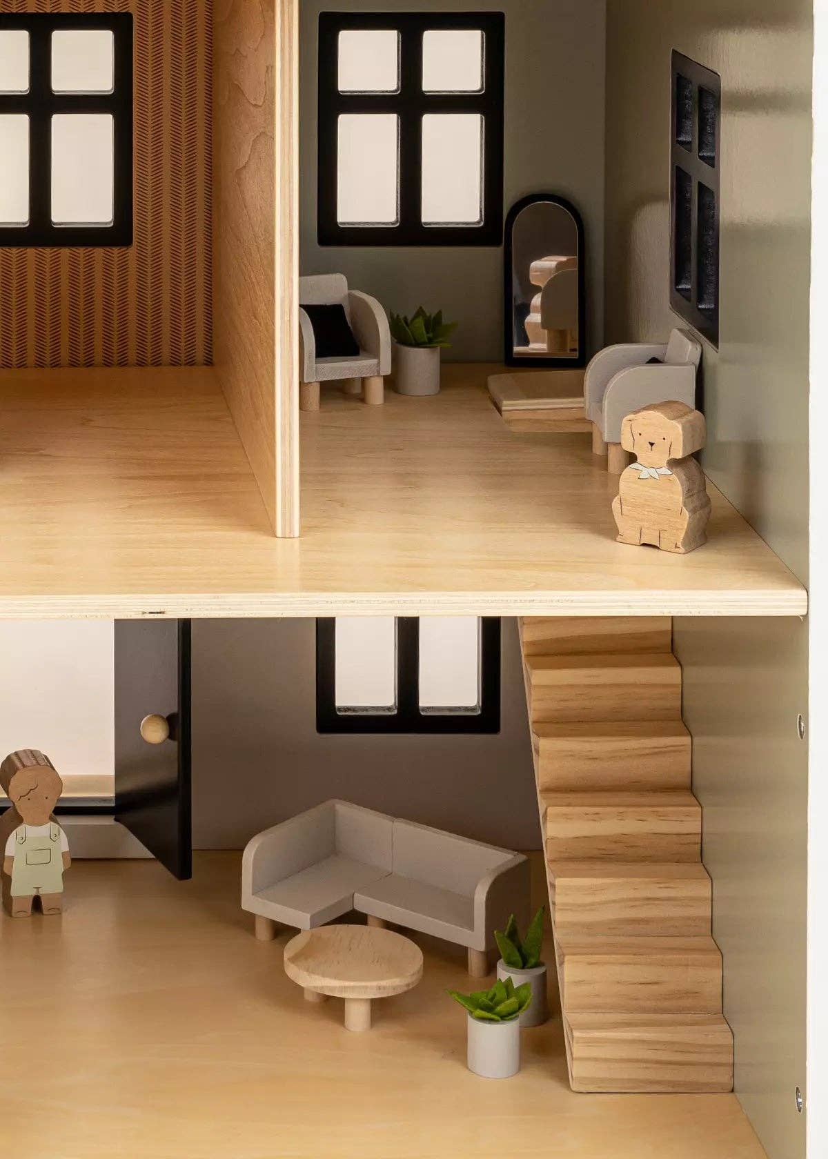 Wooden Doll House Living Room Furniture (10pcs)