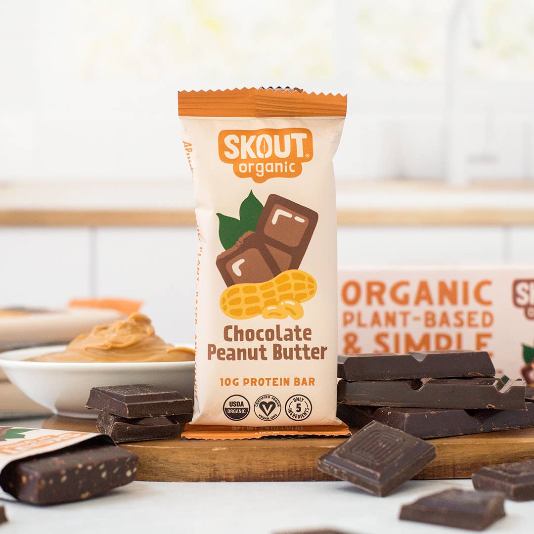 Skout Organic Chocolate Peanut Butter Protein Bar | Vegan