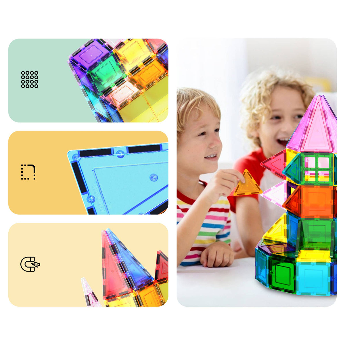 PicassoTiles 101pc Magnetic Tile Building Blocks