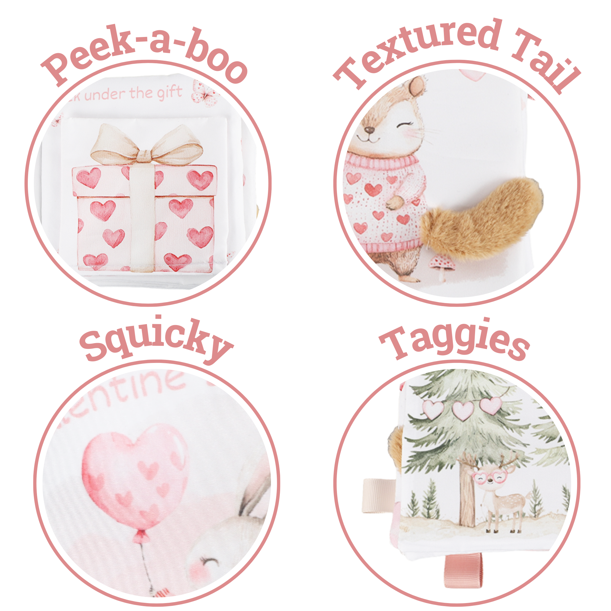 Valentines – 10-Page Crinkle Cloth Book for Babies Taggies