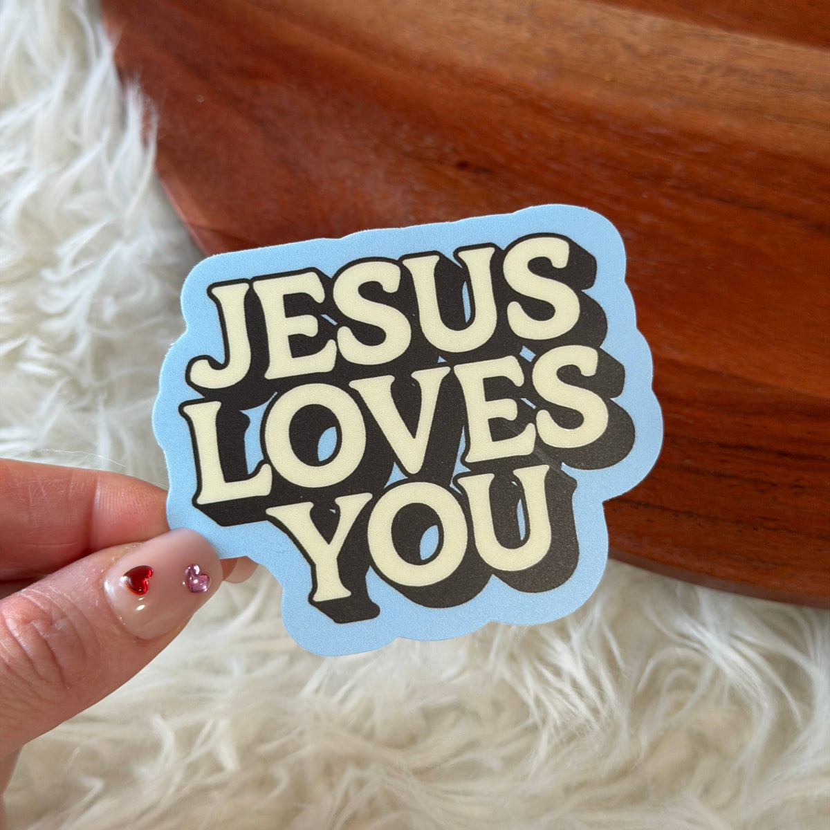 Jesus Loves You Text Faith Sticker