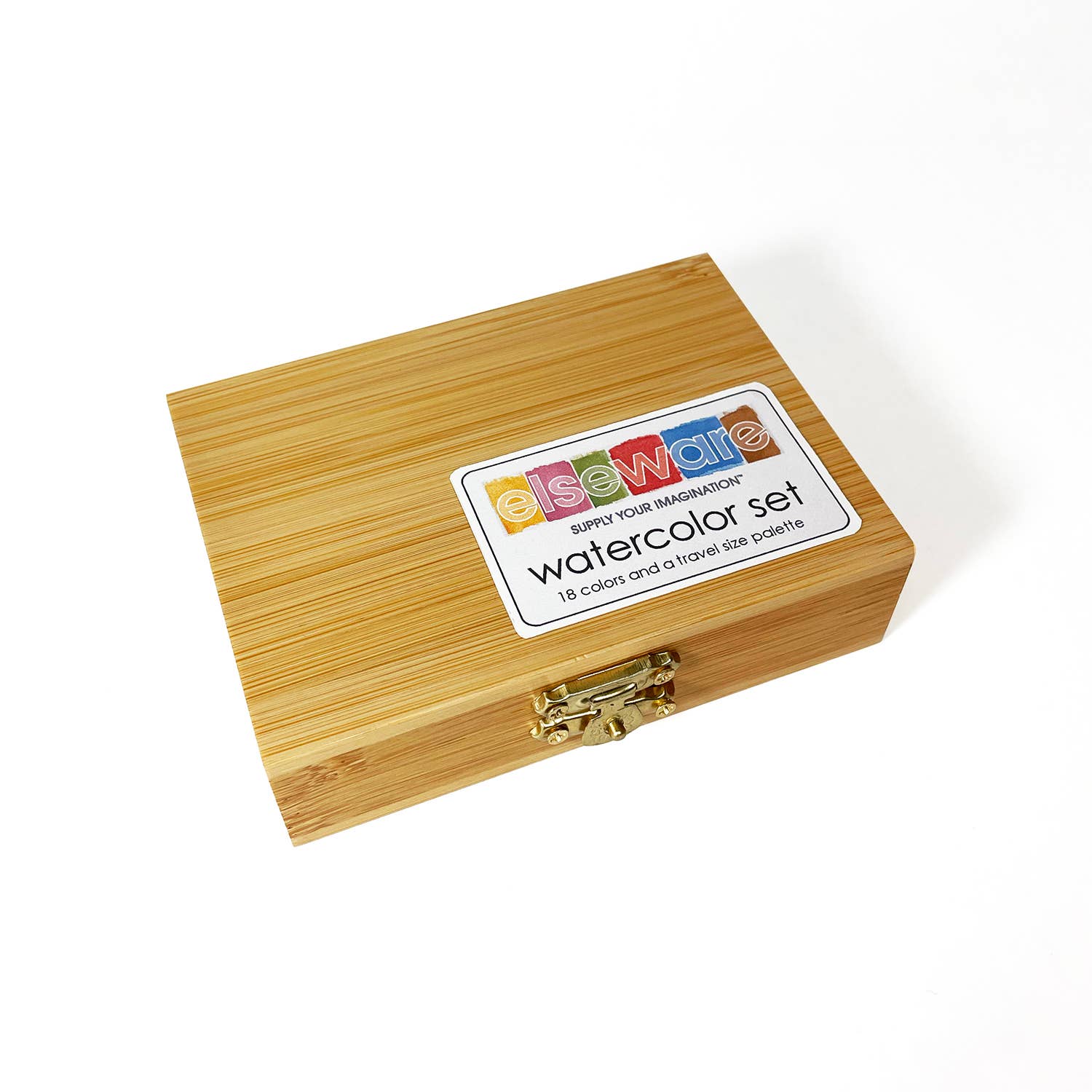 Watercolor Set - Eco-Friendly Bamboo Box - 18 Colors