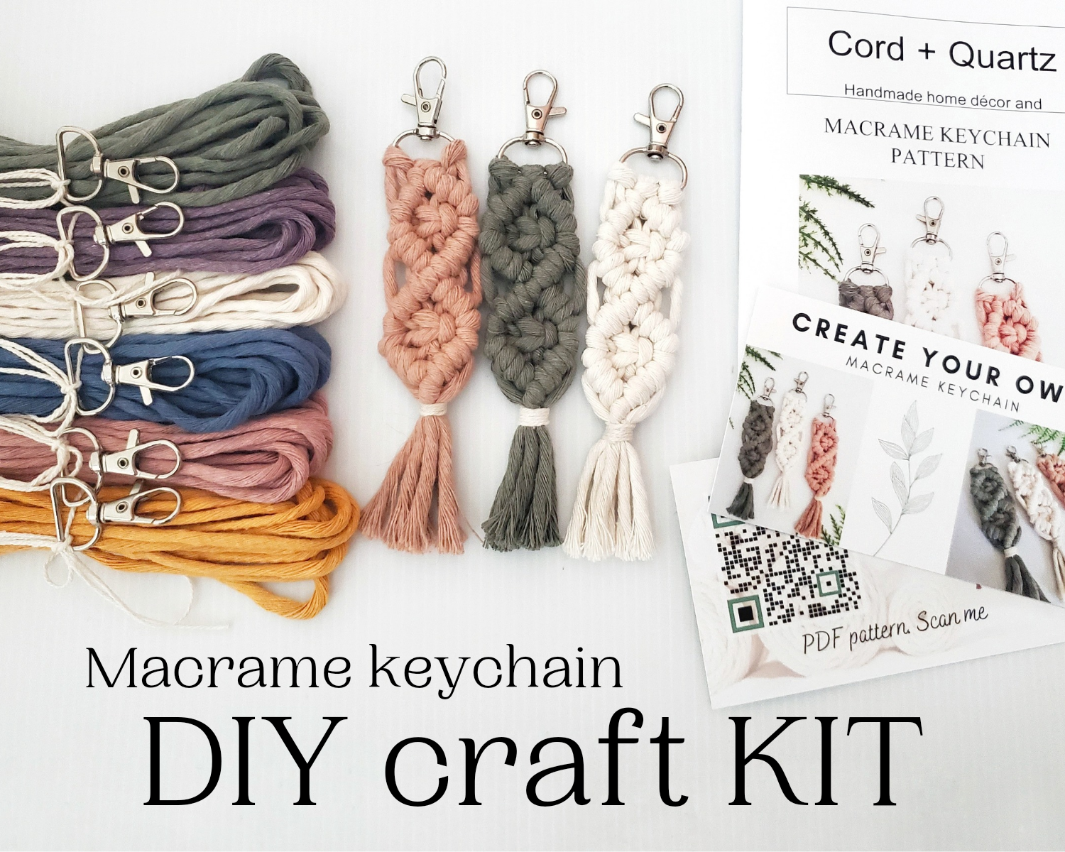 Macrame keychain DIY craft KIT.