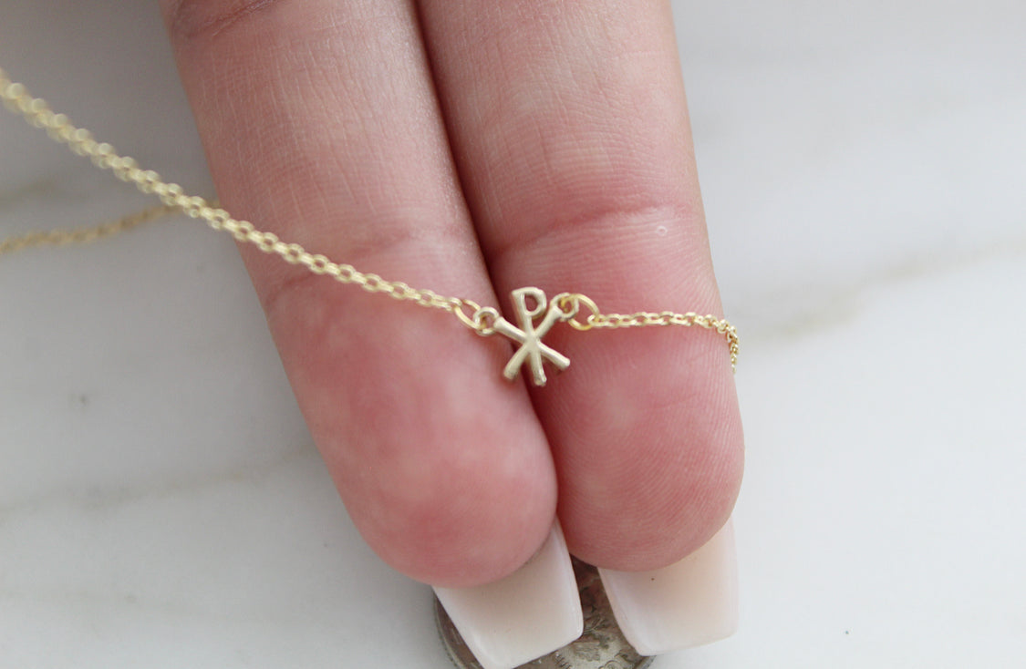 14K Gold Chi Rho Necklace