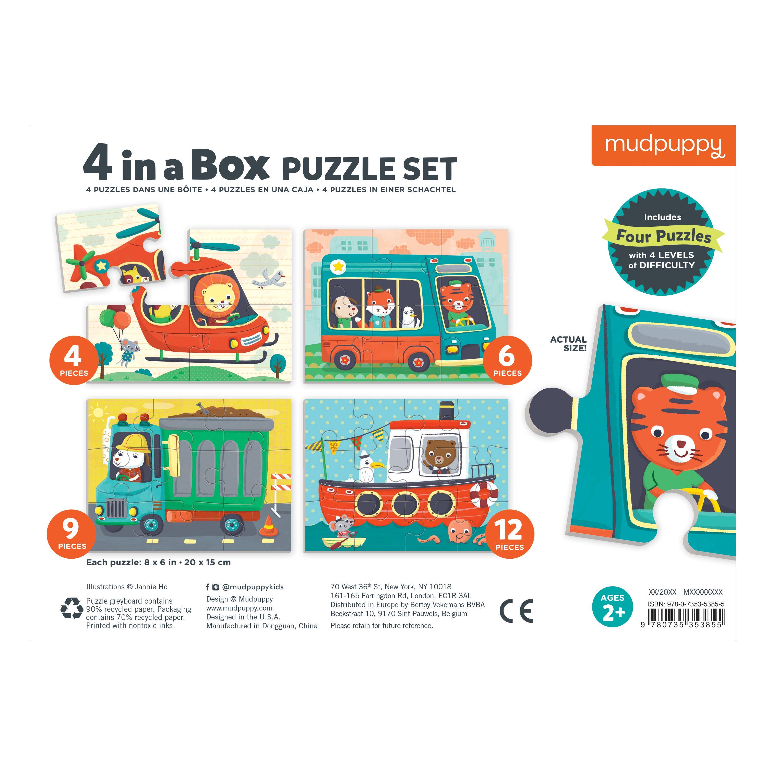Transportation 4-In-A-Box Puzzle Set