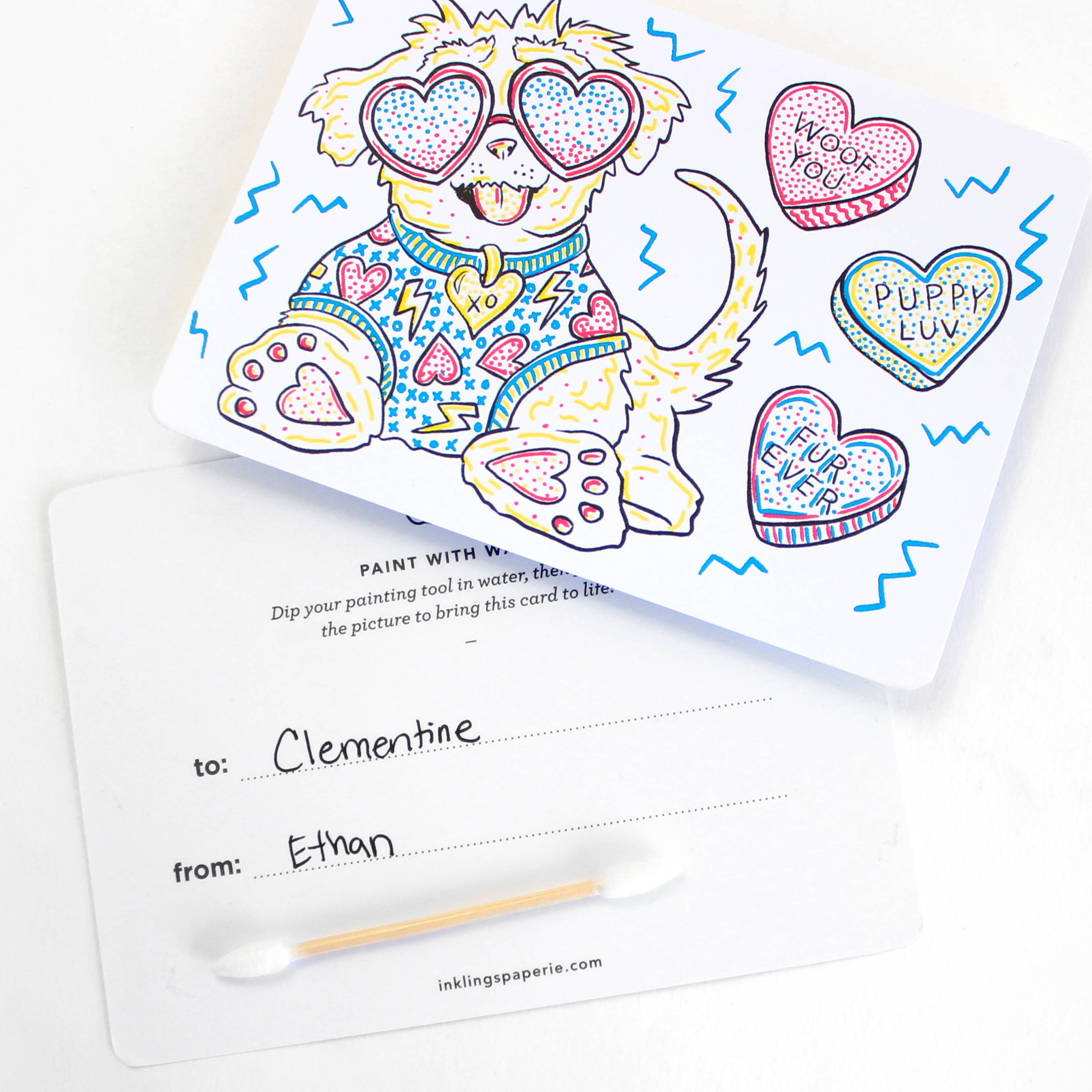 Paint with Water Valentine Cards - Puppy